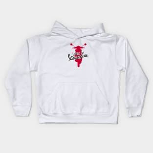 viva la vespa red Kids Hoodie